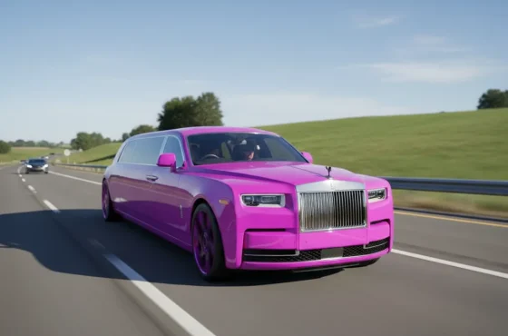 Purple Rolls Royce Phantom Limousine