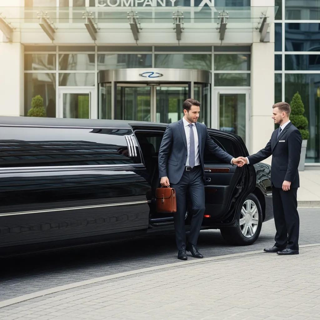 Luxury limousine for executives, showcasing the importance of professional transportation in business etiquette