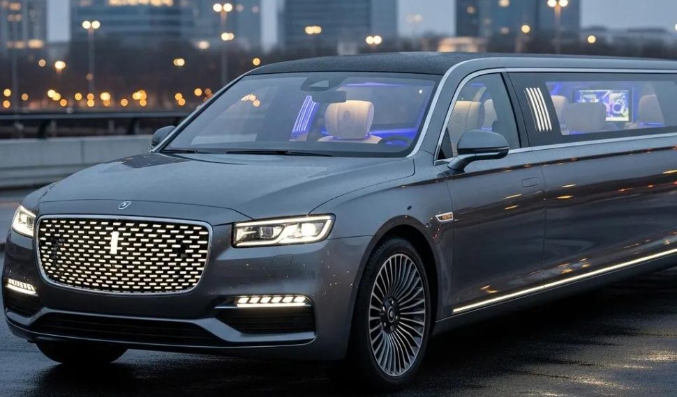 Luxury limousine with advanced technology features, representing predictive maintenance in automotive