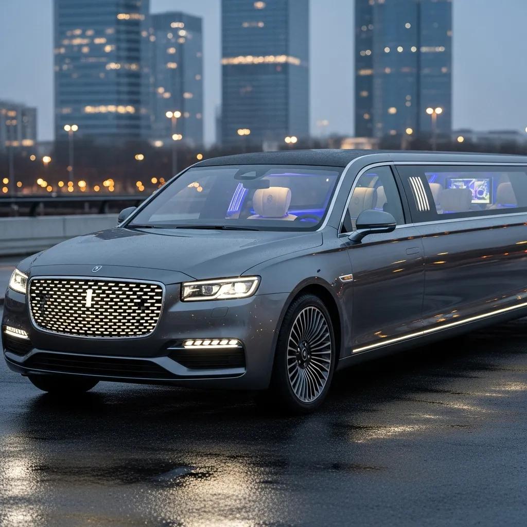 Luxury limousine with advanced technology features, representing predictive maintenance in automotive