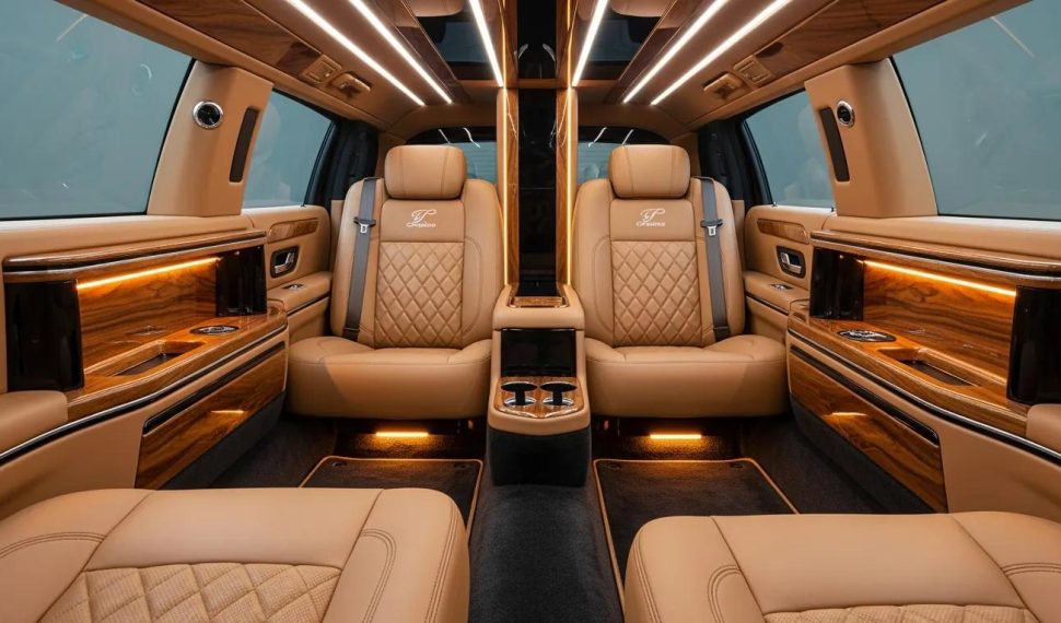 Luxurious limousine interior featuring premium materials and elegant design